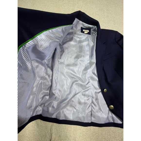 J Crew Women 6 Blue Wool Blend 2 Button Blazer Classic Tailored Office Career - Picture 8 of 11